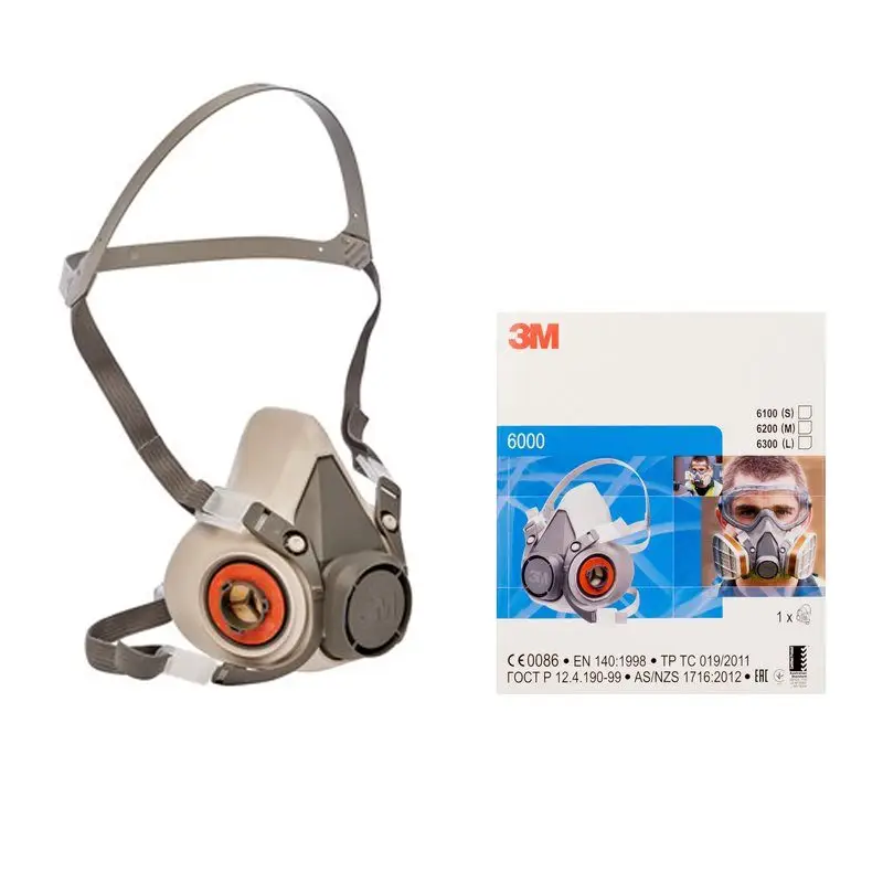 3M 6000 serie halfgelaatsmasker elastomeer dubbele filter