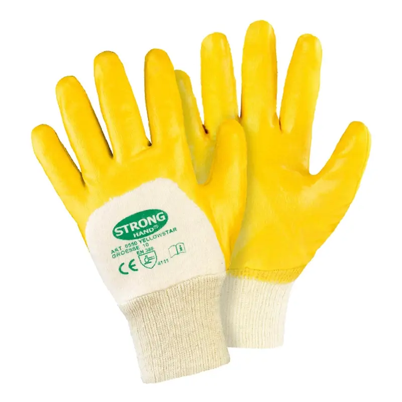 Stronghand Yellowstar handschoen nitril mechanische bescherming