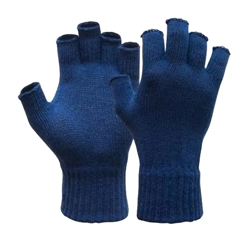 Oxxa Knitter 14-371 handschoen/polsmof acryl halve vingers blauw