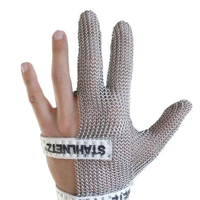 Stahlnetz metalen handschoen 3-vingers RVS snijbestendig