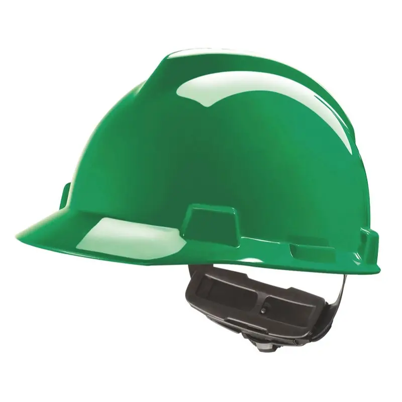 MSA V-Gard veiligheidshelm HDPE 4-punt draaiknop groen