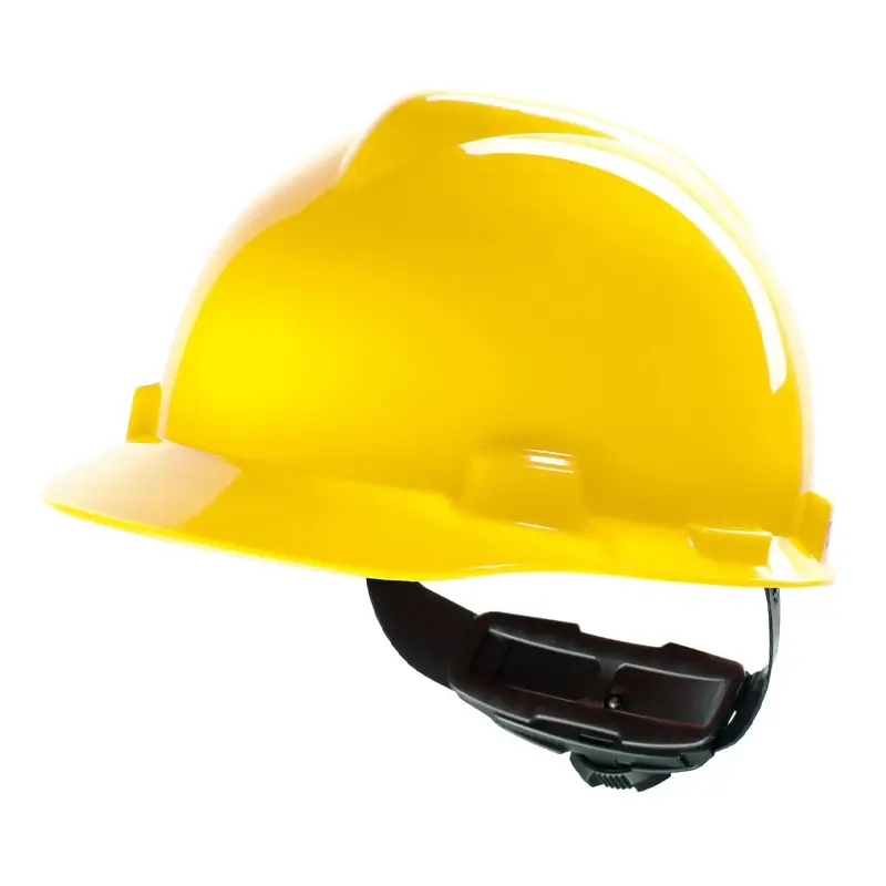 MSA V-Gard veiligheidshelm HDPE 4-punt draaiknop geel