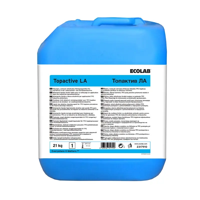 Ecolab P3-topactive LA vloeibaar licht alkalisch reinigingsmiddel 21 kg