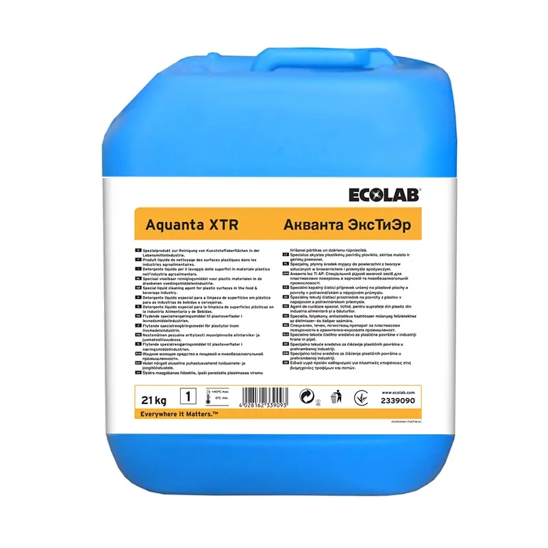 Ecolab Aquanta XTR vloeibaar reinigingsmiddel kunststoffen 21 kg