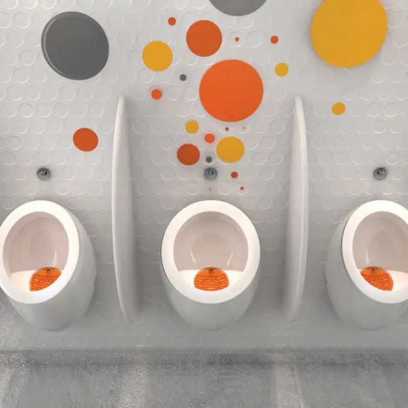 Desinfecterende urinoir matten Uriwave Mango oranje