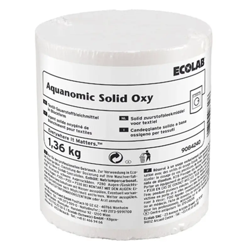 Ecolab Aquanomic Solid Oxy wasmiddel zuurstofbleek 1360 gr