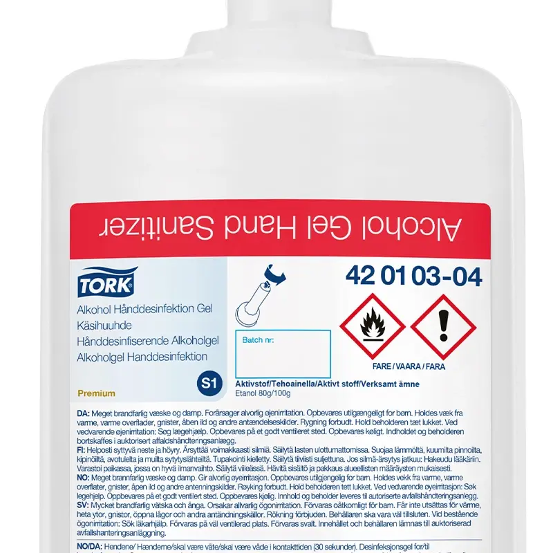 Tork Alcohol Gel voor handdesinfectie Biocide S1 80 ml