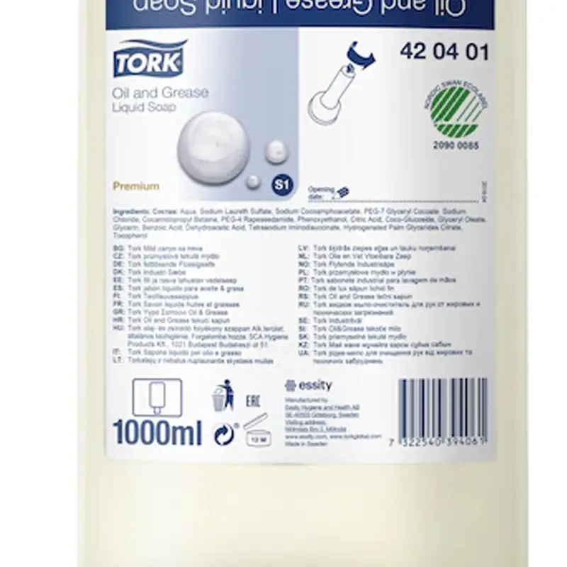 Tork Olie en Vet vloeibare zeep voor dispenser S1 1000 ml