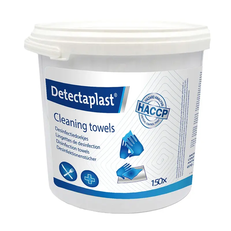 Detectaplast Cleaning Towels reiniging- en desinfectiedoekjes blauw emmer 150 st