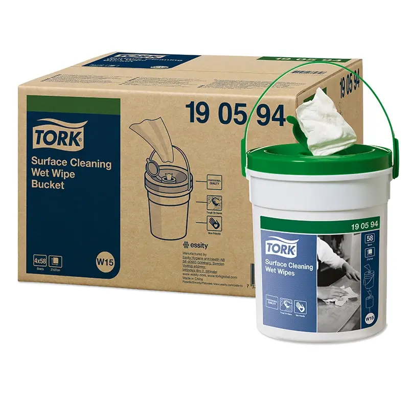 Tork Surface Cleaning Wet Wipe Bucket reinigingsdoekjes wit W15