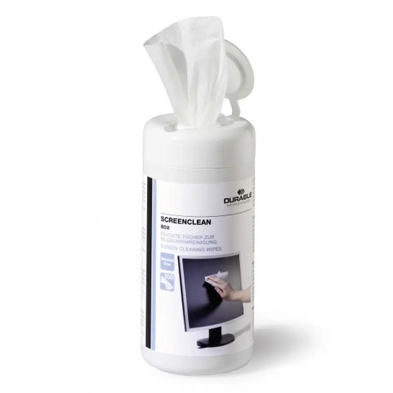 Durable Screenclean Box reinigingsdoekjes IT-apparatuur wit 12x100 st