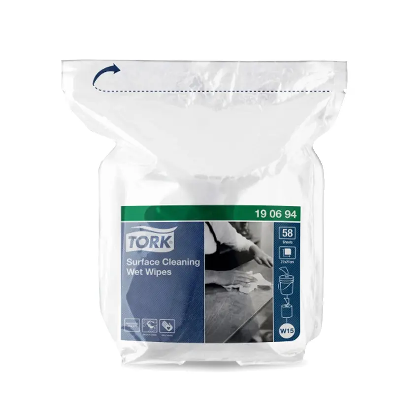 Tork Surface Cleaning Wet Wipe Refill reinigingsdoekjes wit W15
