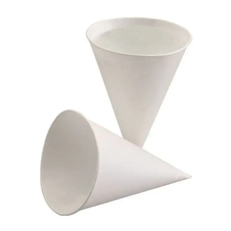 Drinkbeker suikerriet-papier watercone wit