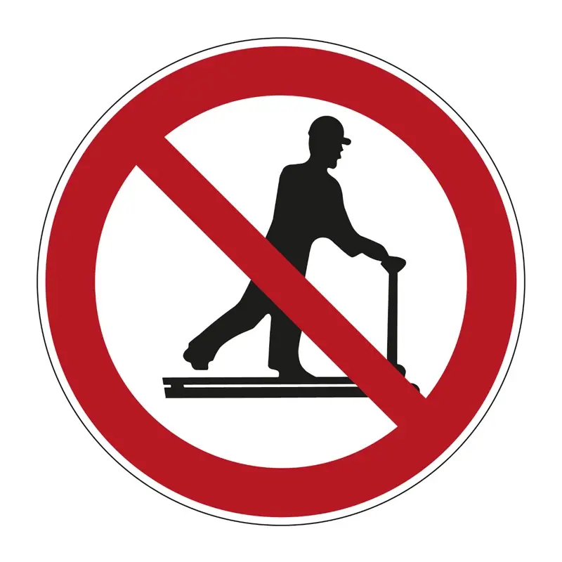 Brady sticker rijden met transpallet verboden PIC 212