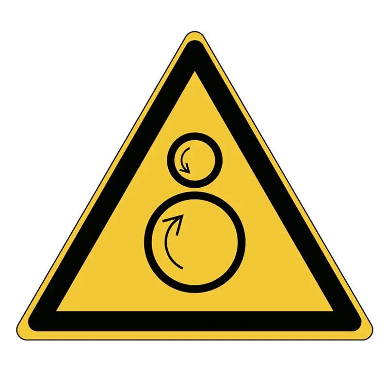 Sticker opgepast voor roterende delen! DIN 4844 100 mm
