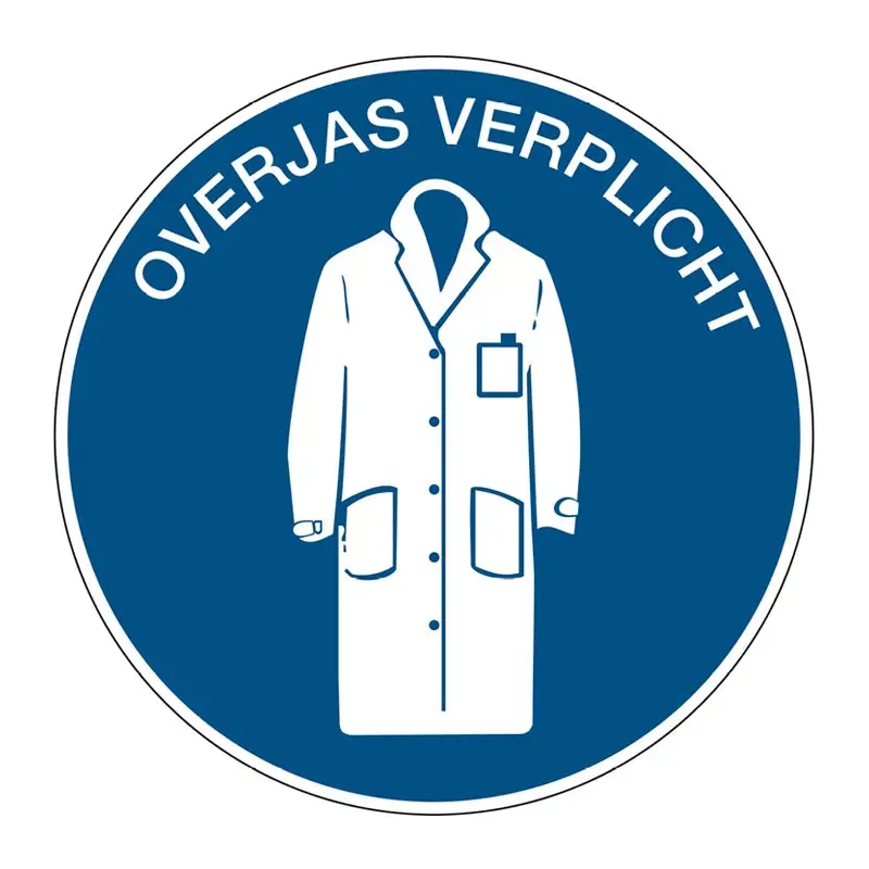 Sticker overjas verplicht PIC 1204 rond