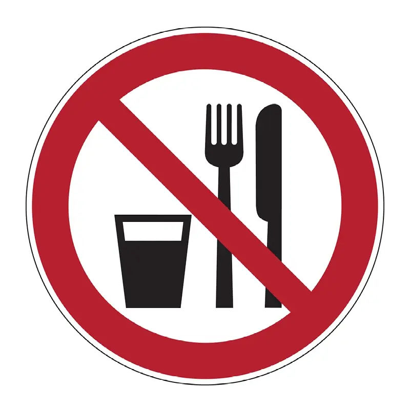 Sticker eten en drinken verboden PIC 224