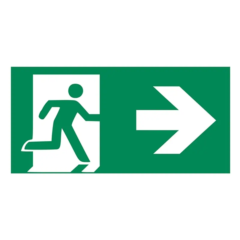 Sticker nooduitgang rechts E002/A90 297x148 mm