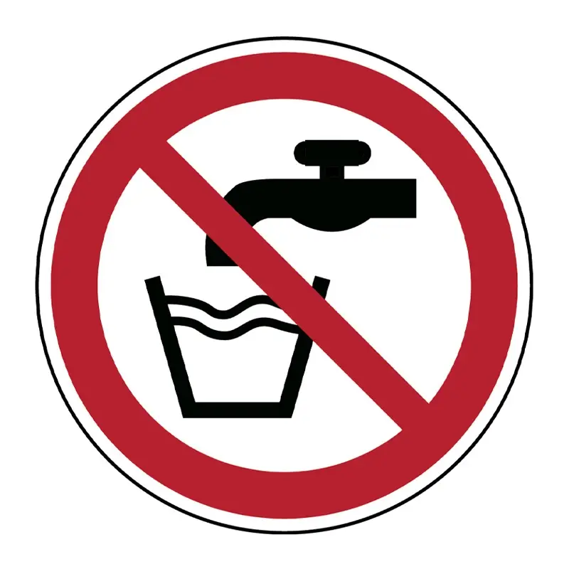 Brady sticker geen drinkwater P005 ø100 mm