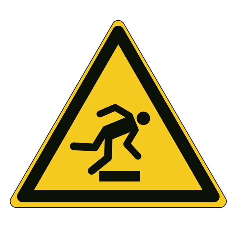 Sticker waarschuwing struikelgevaar W007 100x87 mm