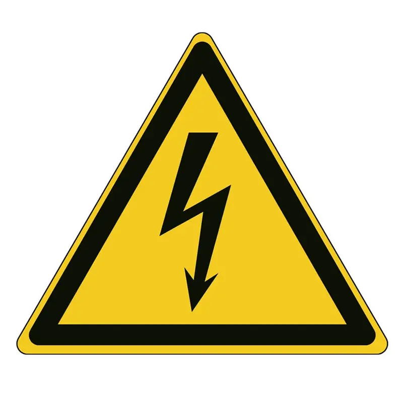 Sticker gevaarlijke elektrische spanning W012 driehoek
