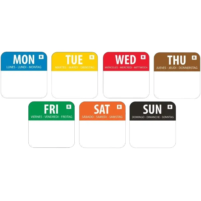 Weekdagen stickers afneembaar weekset