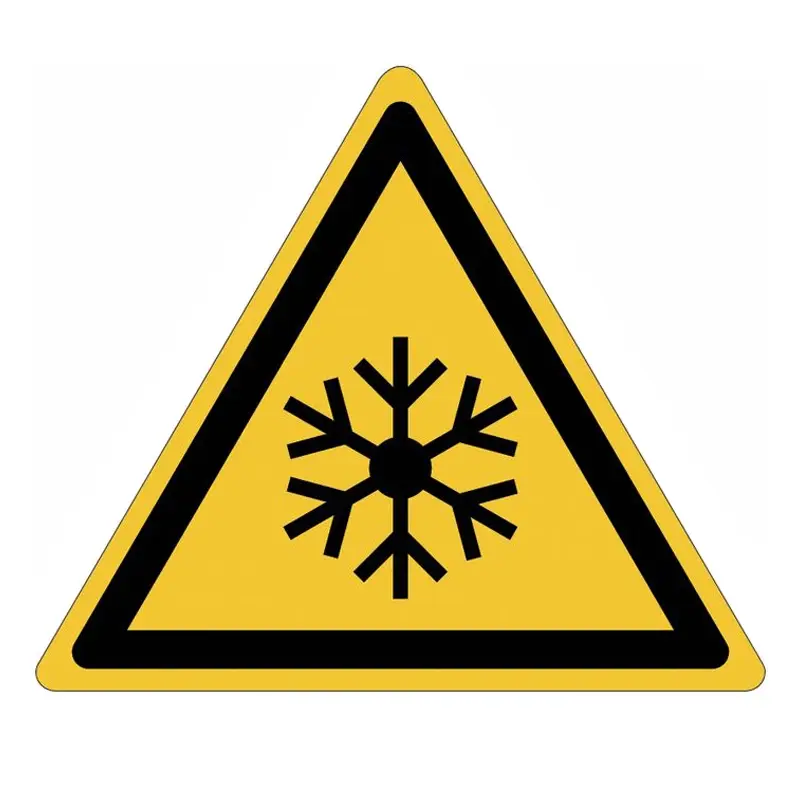 Sticker waarschuwing lage temperaturen W010 driehoek