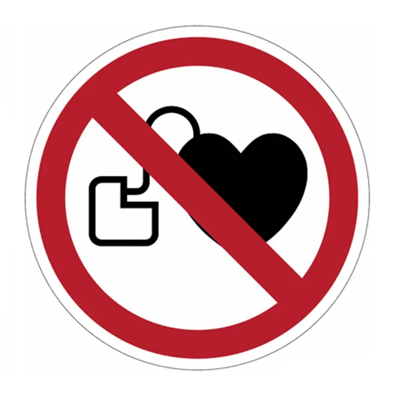 Sticker verboden voor personen met pacemaker P007 rond