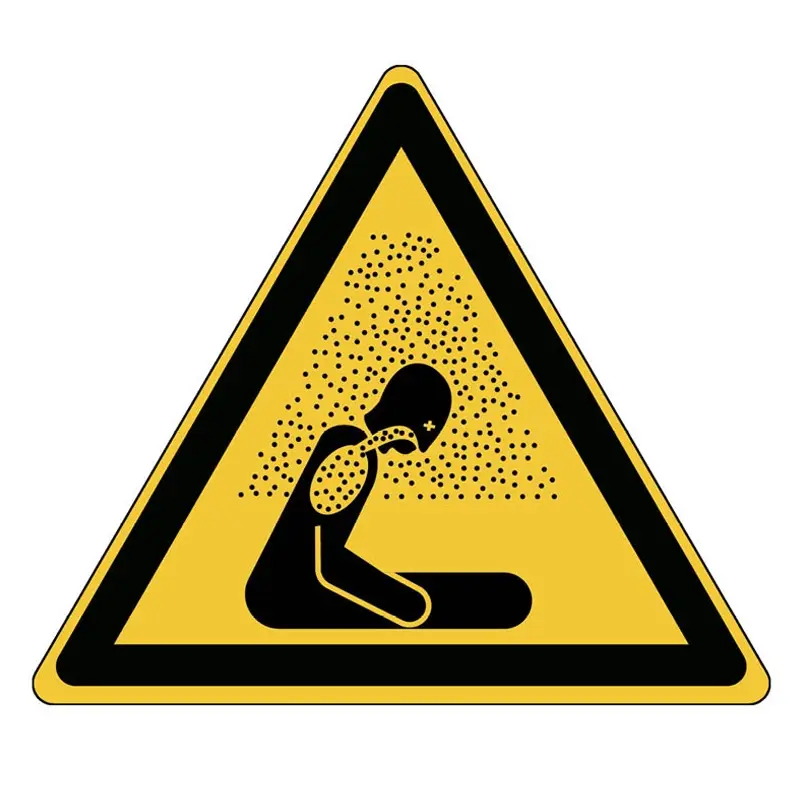 Sticker waarschuwing verstikkende atmosfeer W041 driehoek