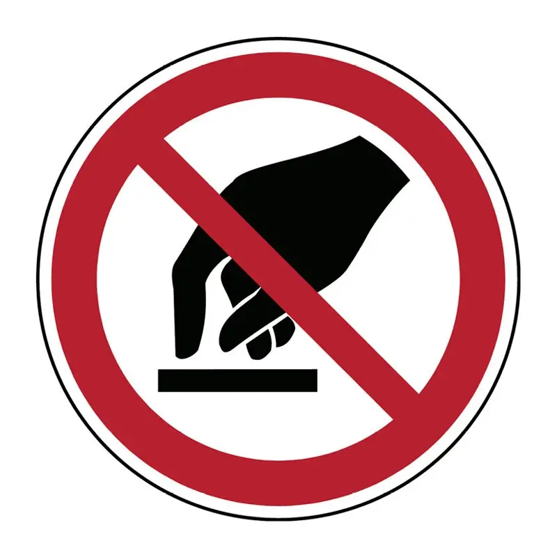 Sticker aanraken verboden P010 rond