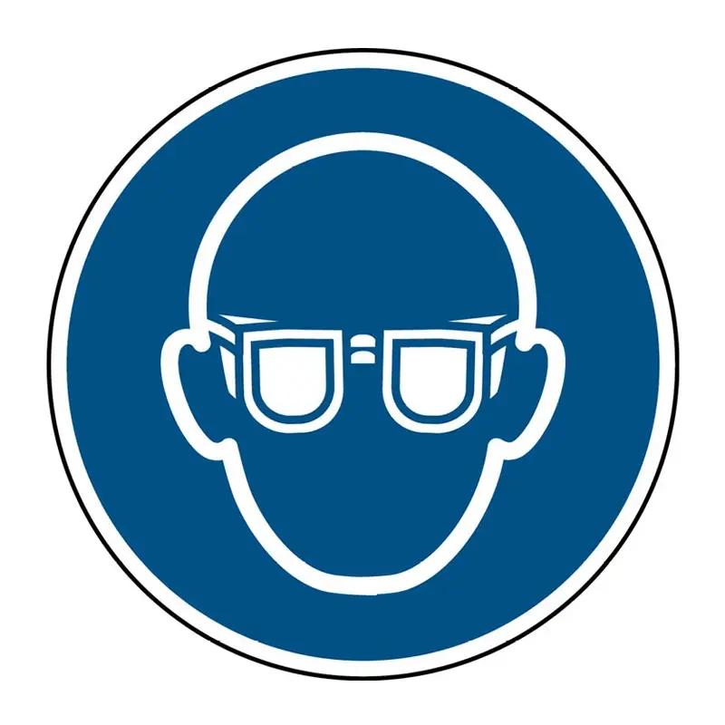 Sticker oogbescherming verplicht M004 rond