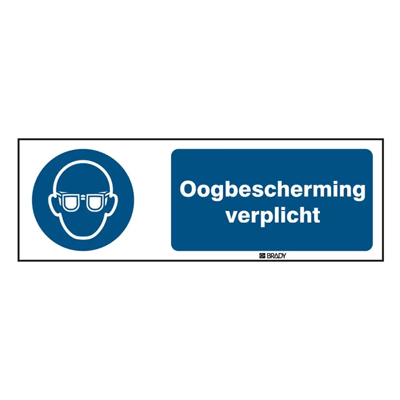 Sticker oogbescherming verplicht M004 150x50 mm