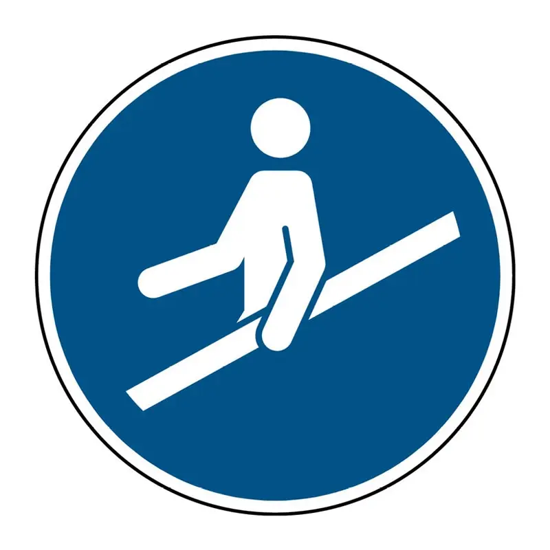 Sticker hand aan reling verplicht M012 rond