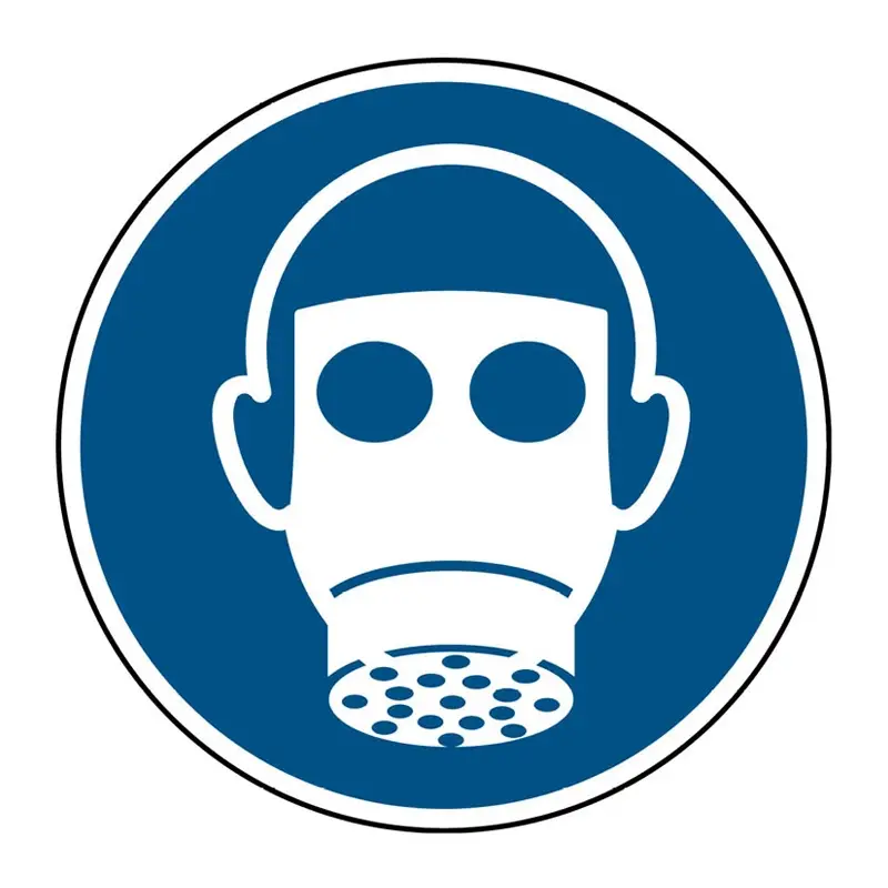 Sticker ademhalingsbescherming verplicht M017 rond