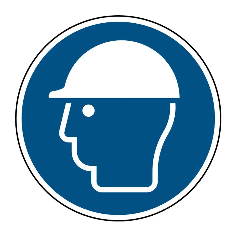Sticker veiligheidshelm verplicht M014 rond