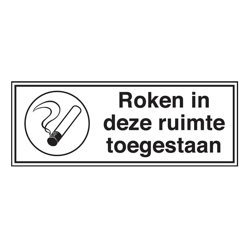 Sticker roken in deze ruimte toegestaan STN 744 297x105 mm