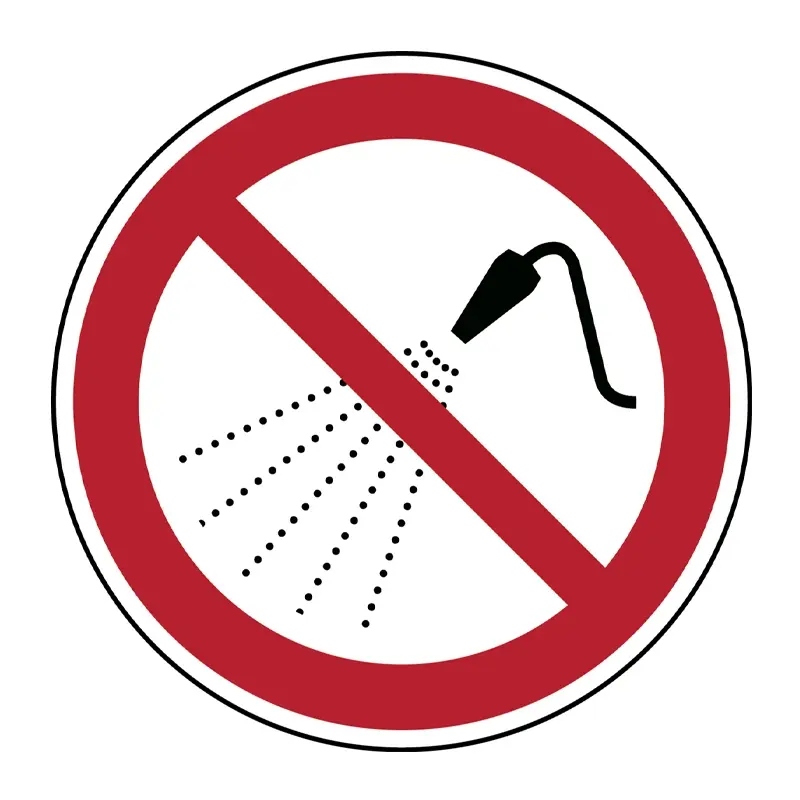 Sticker niet besproeien met water P016 B-862