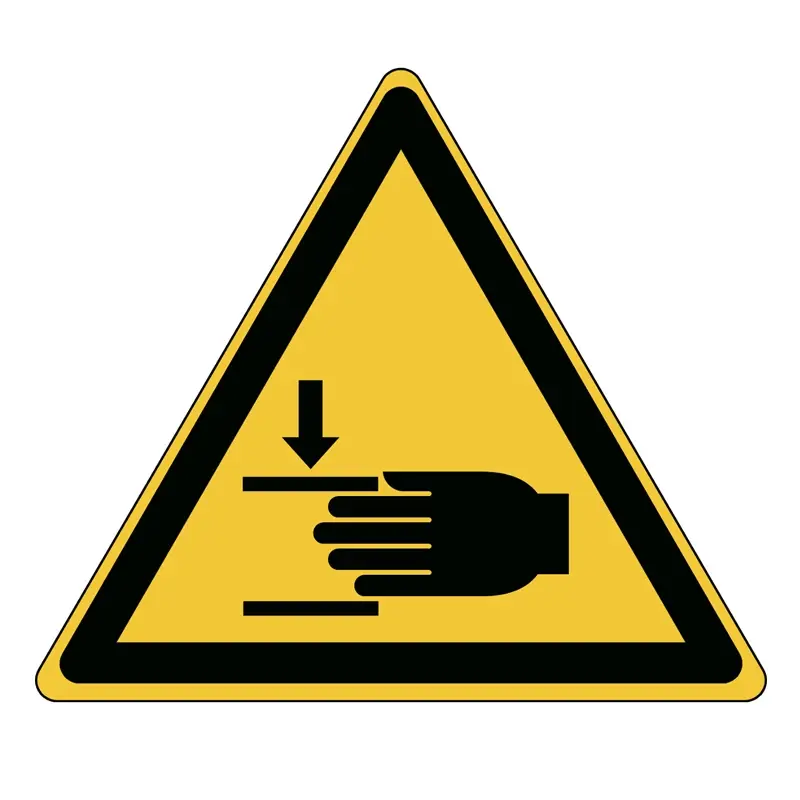 Sticker waarschuwing verwondingen hand W024 B-863