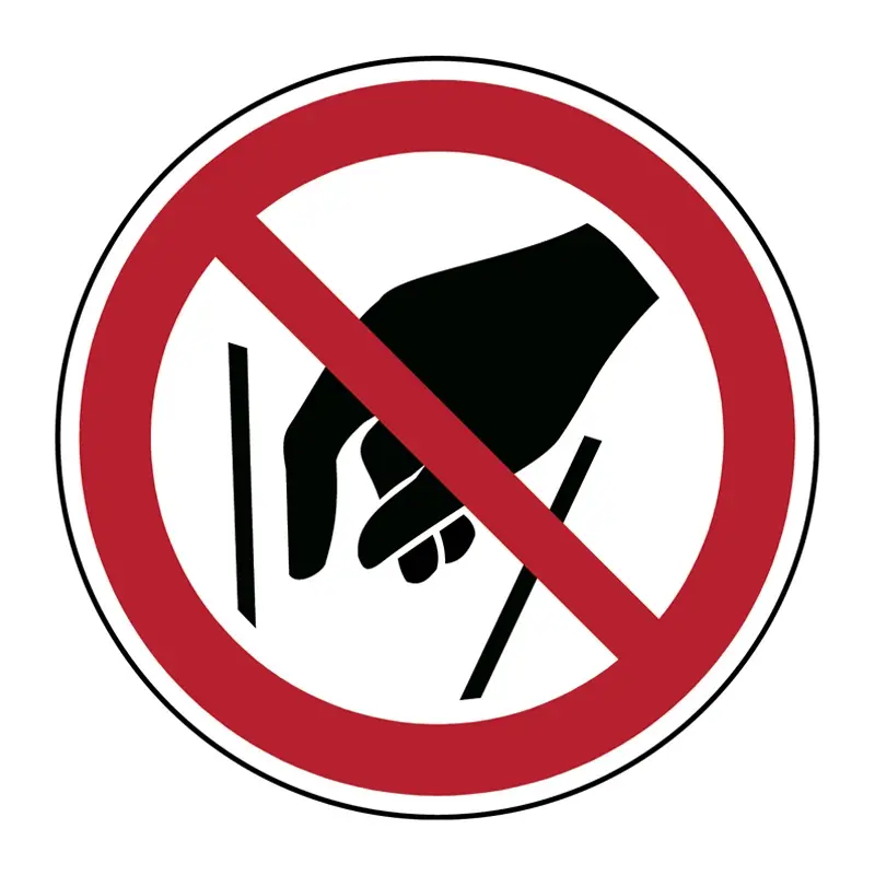 Sticker verboden grijpen in vergaarbak P015 B-862