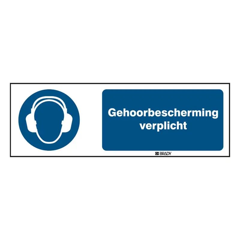 Sticker gehoorbescherming verplicht M003 B-862 horizontaal