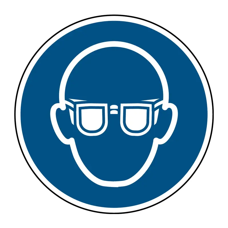 Sticker oogbescherming verplicht M004 B-862