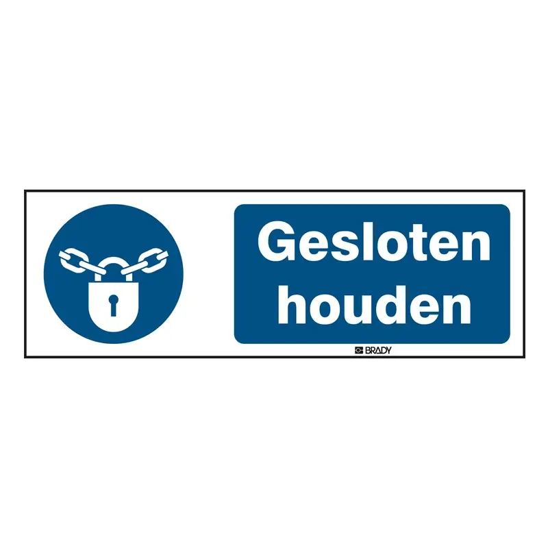 Sticker gesloten houden M028 B-862 horizontaal