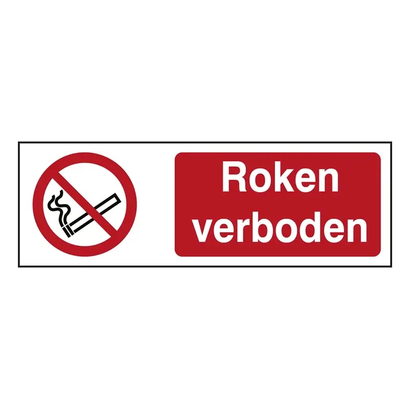 Sticker roken verboden P002 B-862 horizontaal