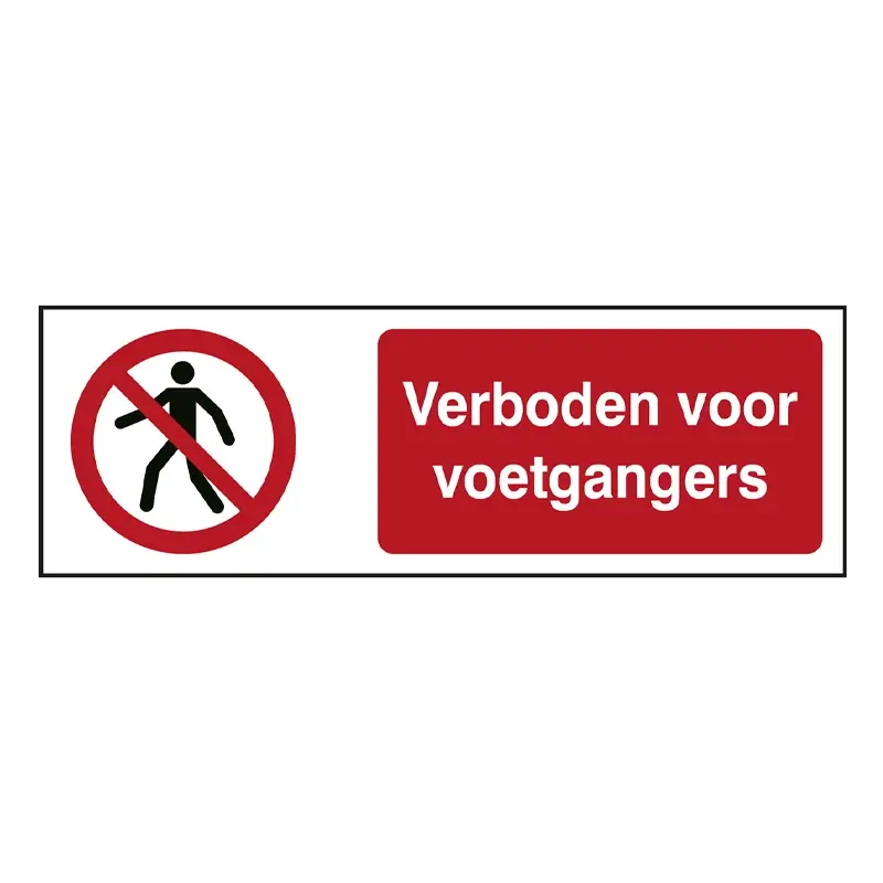 Sticker verboden voor voetgangers P004 B-862 horizontaal