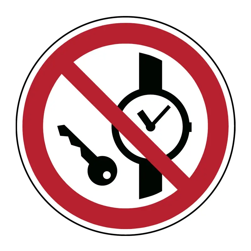 Sticker metalen voorwerpen verboden P008 B-863