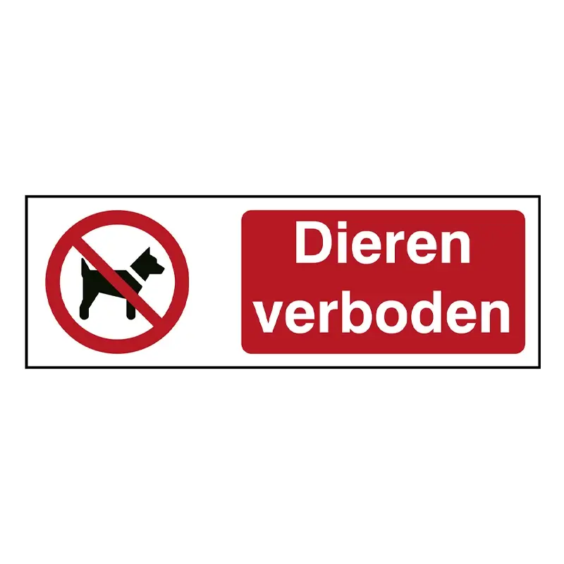 Sticker dieren verboden P021 B-862 horizontaal