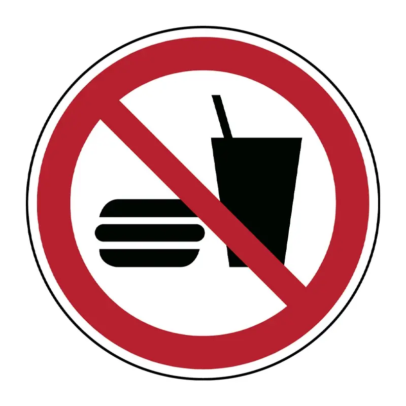 Sticker eten en drinken verboden P022 B-862