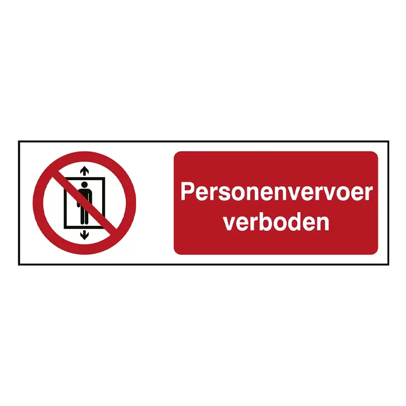 Sticker personenvervoer verboden P027 B-862 horizontaal