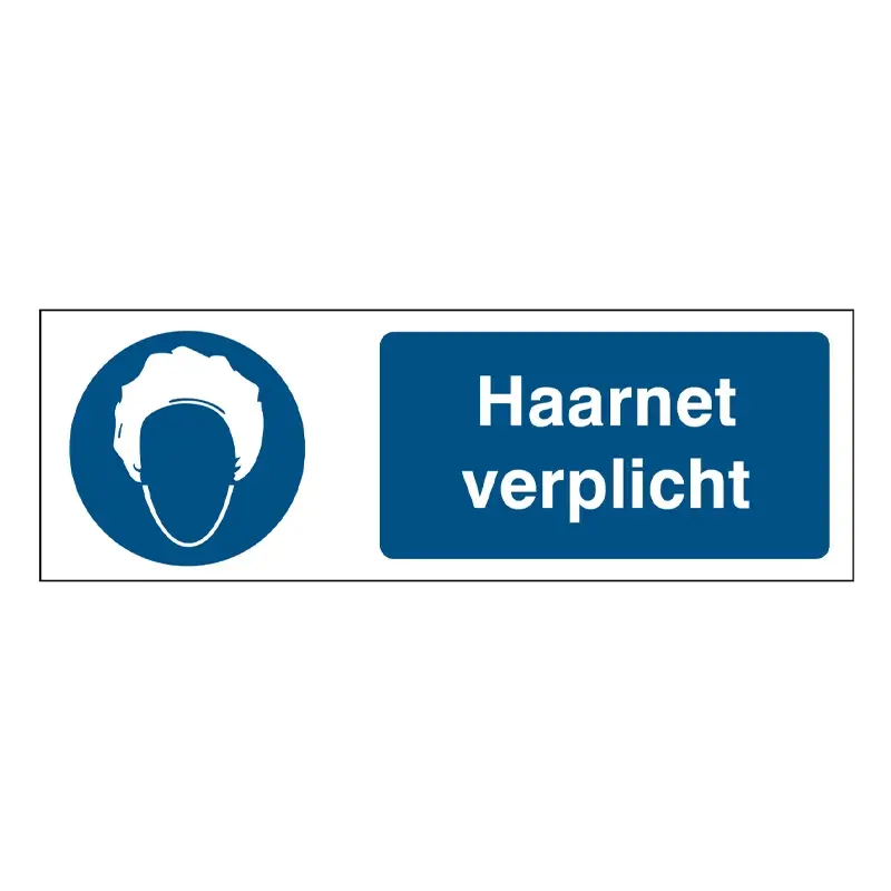 Sticker haarnet verplicht PIC269 B-862 horizontaal