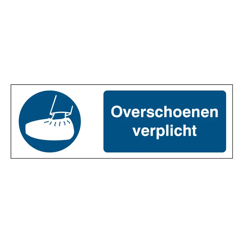 Sticker overschoenen verplicht PIC280 B-862 horizontaal